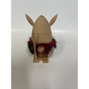 1960s Vintage Danish 5"wooden Viking figurine Red beard shield spear